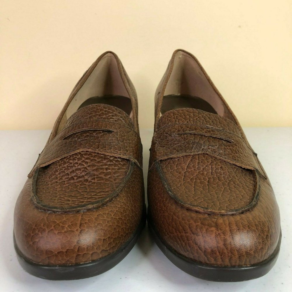 Cloudwalkers Boston Brown Pebbled Leather Pumps - Picture 3 of 8